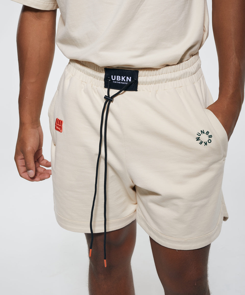 PREMIER Sweat Short in Off White UNBROKEN