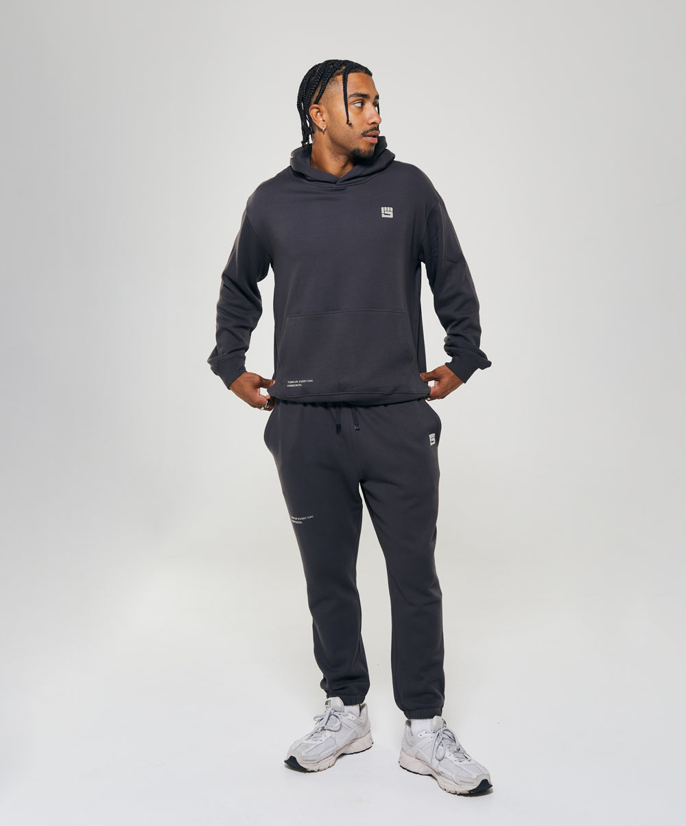 UNBROKEN BOXING Pullover Hoodie in Charcoal